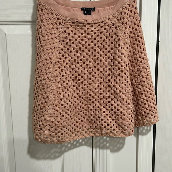 Theory Dresses & Skirts - Theory crochet blush skirt size small